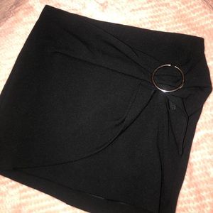 black wrap pencil skirt